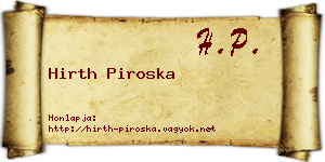 Hirth Piroska névjegykártya